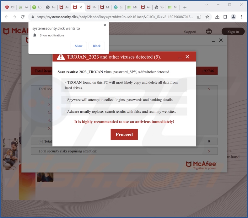systemsecurity[.]click pop-up redirects