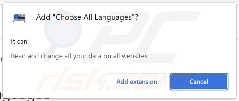 Choose All Languages adware