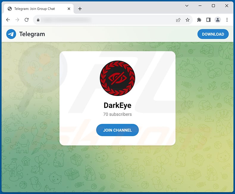 DarkEye Stealer Telegram channel