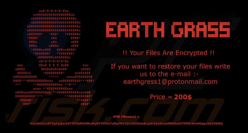 EARTH GRASS ransomware wallpaper