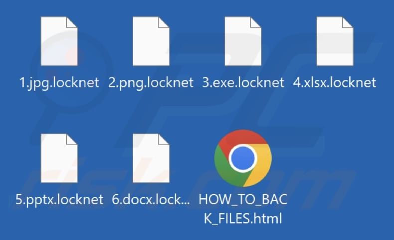 Files encrypted by Locknet ransomware (.locknet extension)