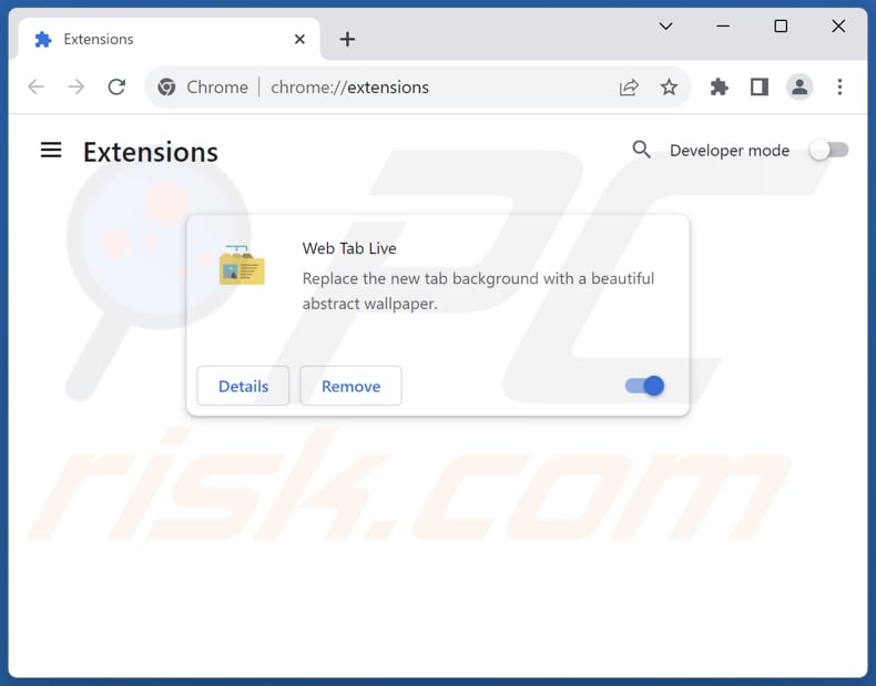 Removing webtablive.com related Google Chrome extensions