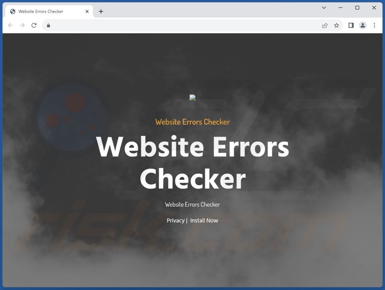 Website promoting Website Errors Checker adware
