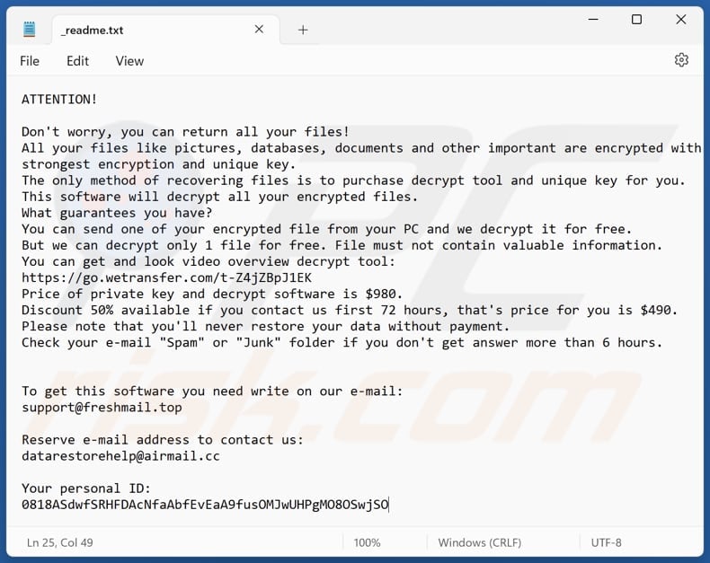 Yzaq ransomware text file (_readme.txt)