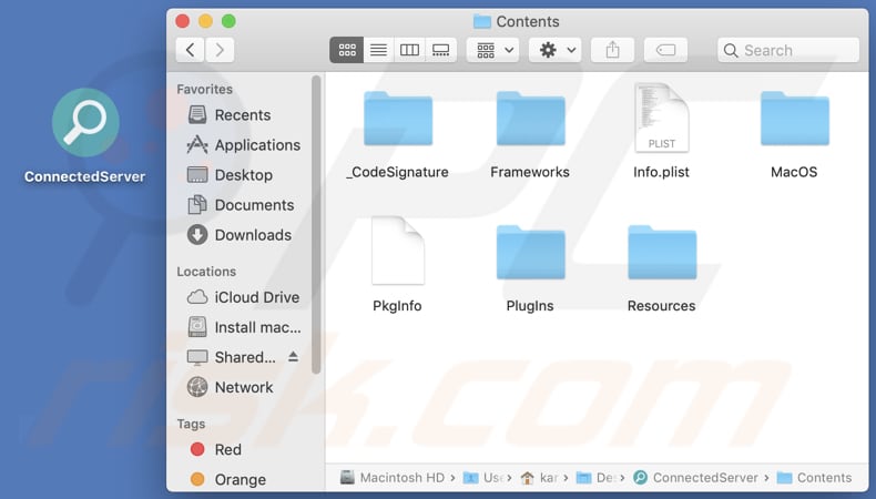 ConnectedServer adware installation folder