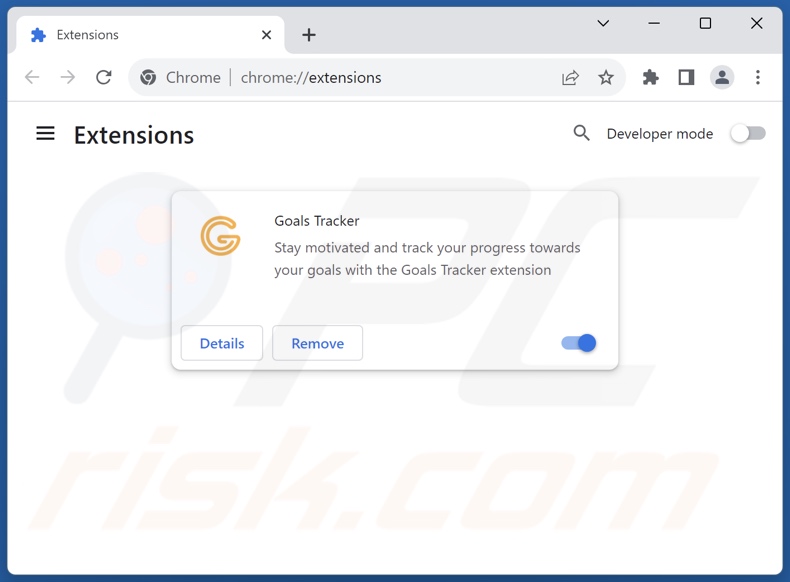 Removing set.goalstracker.net related Google Chrome extensions
