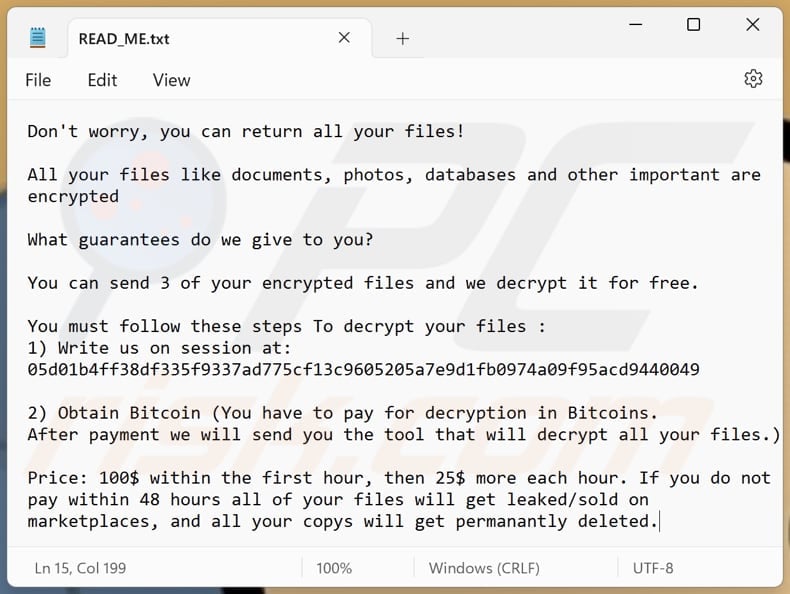 Messec ransomware text file (READ_ME.txt)