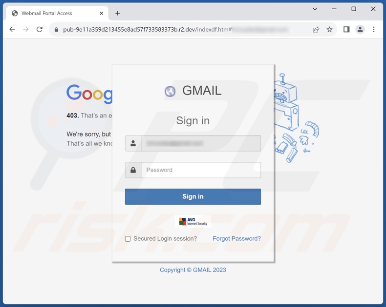 Requirements For Your Inbox Delivery scam email promoted phishing site