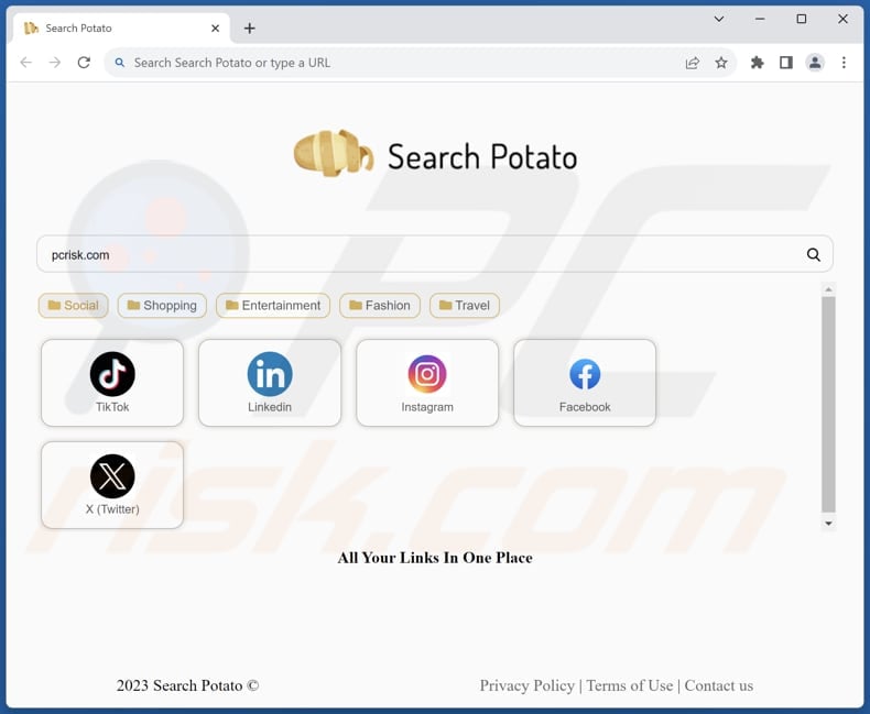 search-potato.com browser hijacker