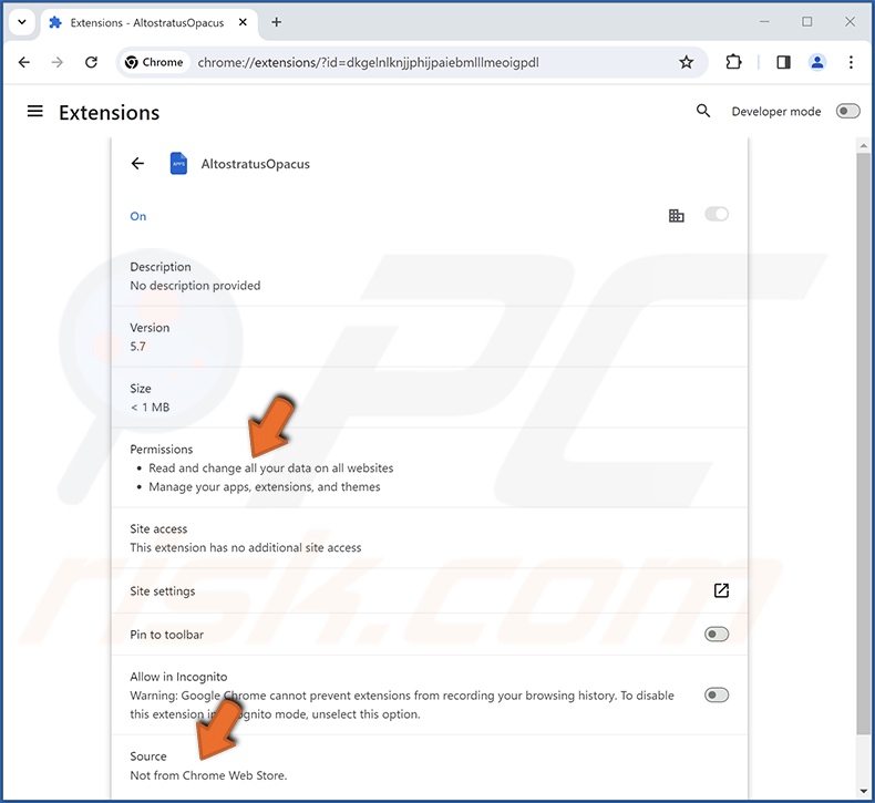 AltostratusOpacus browser extension details