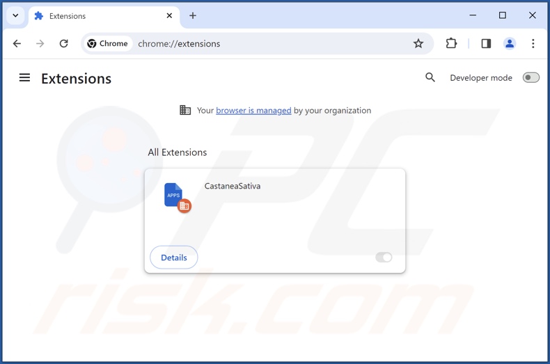 Removing unwanted extensions from Google Chrome step 1