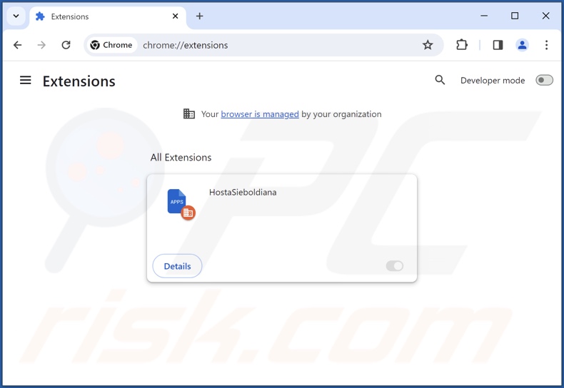 Removing unwanted extensions from Google Chrome step 2
