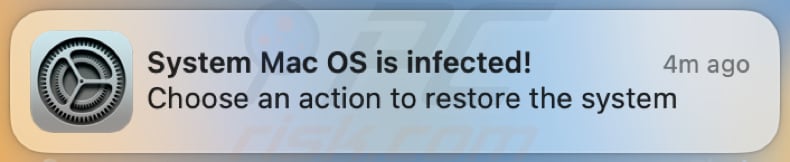 MacOS Is Infected - Virus Found fake warning