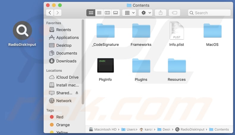 RadioDiskInput adware installation folder