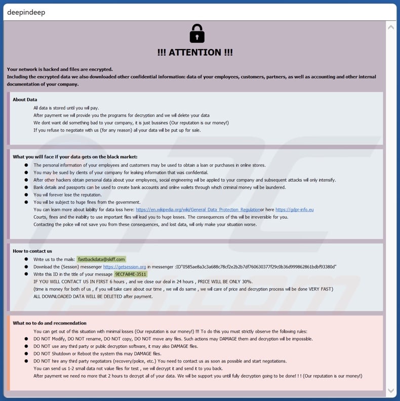 Fastbackdata ransomware ransom note (info.hta)