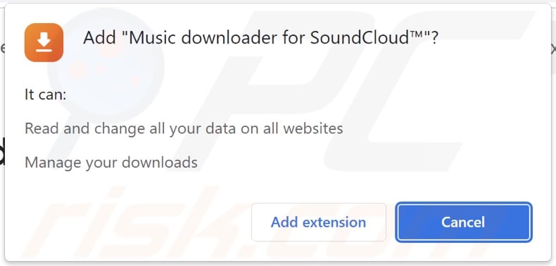 Music downloader for SoundCloud™ asking for various permissions