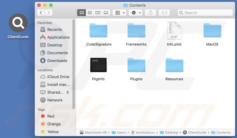 ClientGuide adware install folder