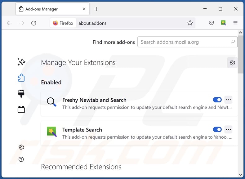 Removing finderssearching.com related Mozilla Firefox extensions