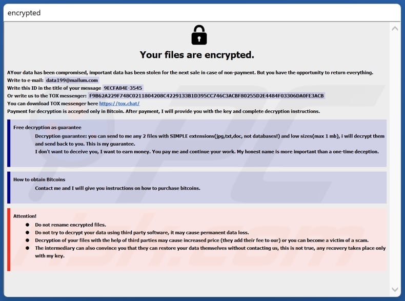 FORCE ransomware ransom note (info.hta)