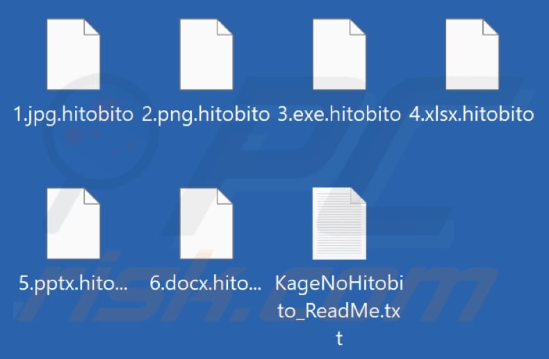 Files encrypted by Hitobito ransomware (.hitobito extension)