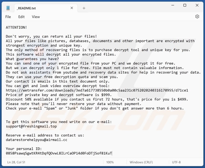 Looy ransomware text file (_README.txt)