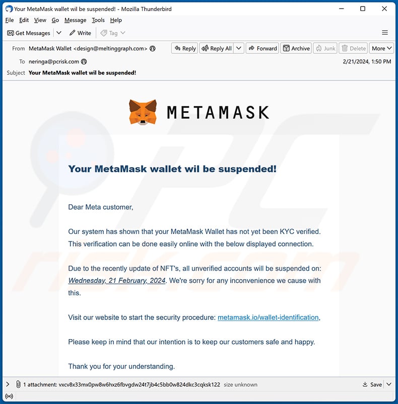MetaMask email scam (2024-03-01)