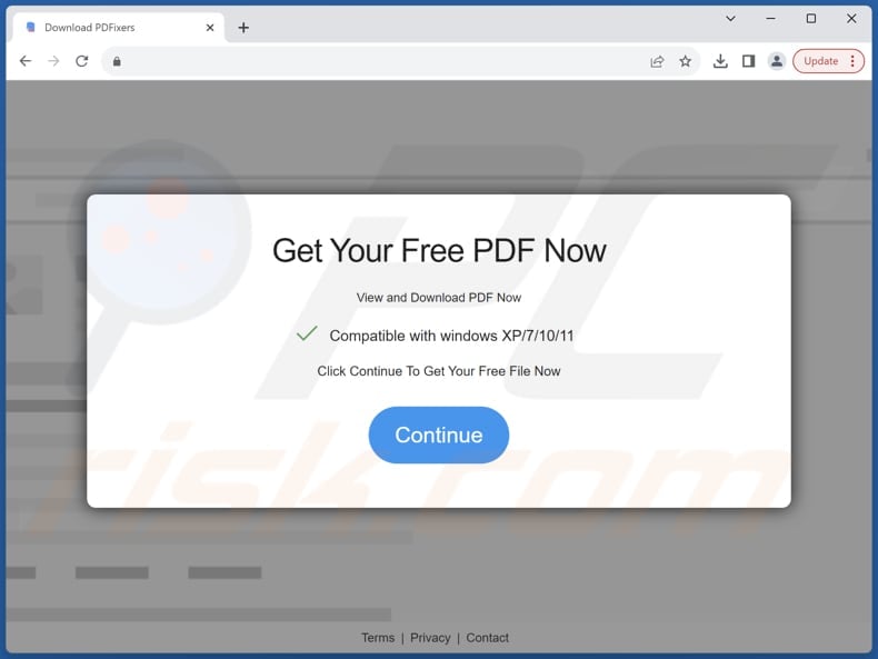 Website used to promote SumatraPDF PUA