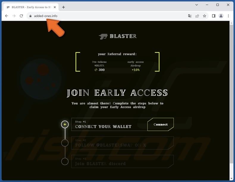 Blaster Token ($BLSTR) Early Access scam