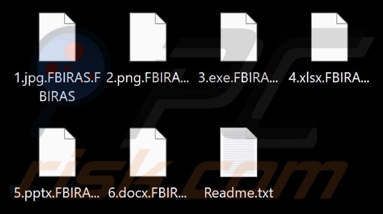 Files encrypted by FBIRAS ransomware (.FBIRAS extension)