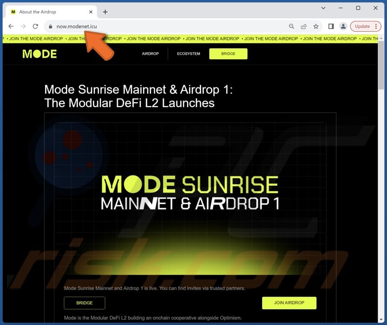 Mode Sunrise Airdrop scam