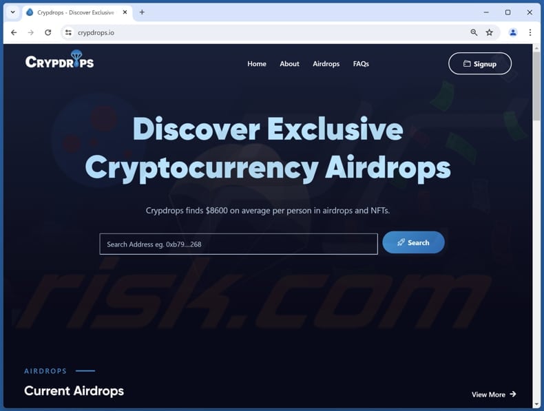 Crypdrops Airdrops scam