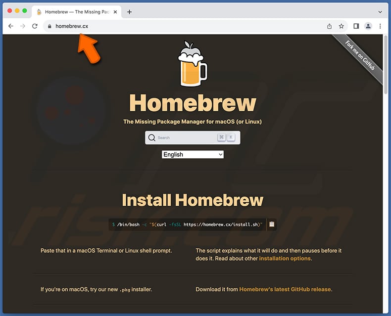 Fake Homebrew download website spreading Cuckoo malware