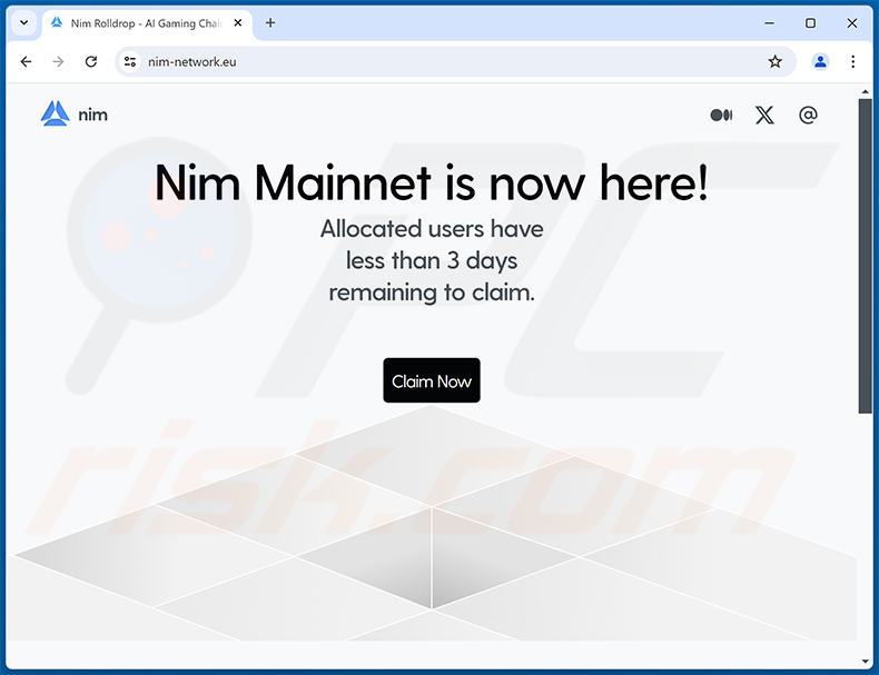 Nim-themed drainer website (nim-network[.]eu)
