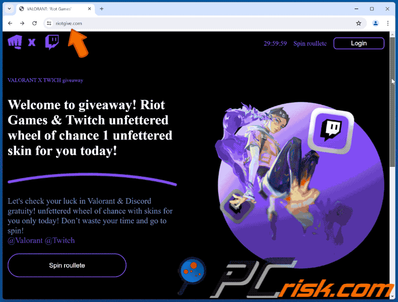 Appearance of Riot Games & Twitch Giveaway scam