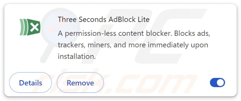 Three Seconds AdBlock Lite adware