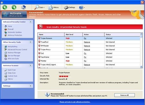 Windows Antivirus Machine rogue antivirus screenshot