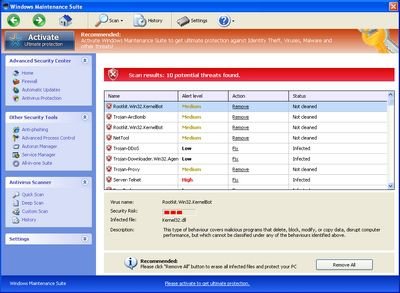 Windows Maintenance Suite screenshot