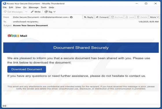 Document Shared Securely Email Scam