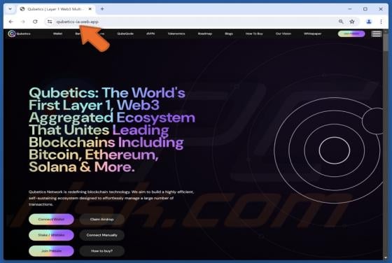 Fake Qubetics Website Scam