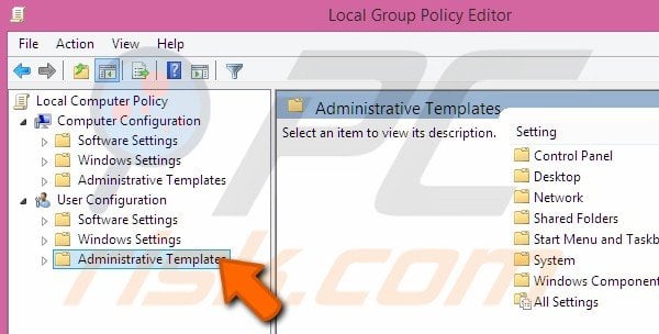 Going to Administrative Templates