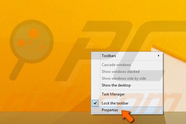 How to disable Charm menu step 1