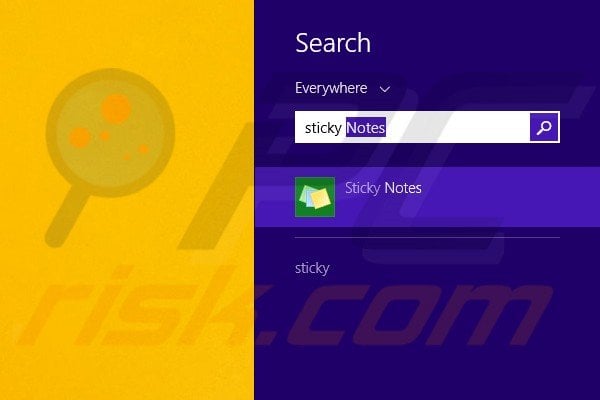 How to use Sticky notes step 1