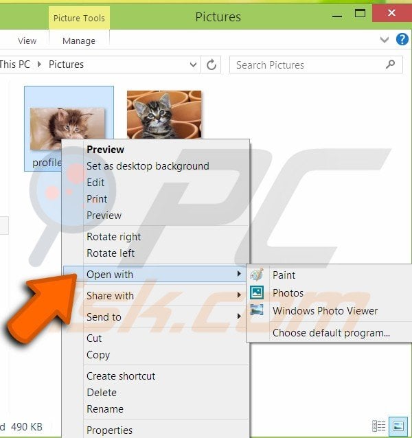 Open file in different app step 2