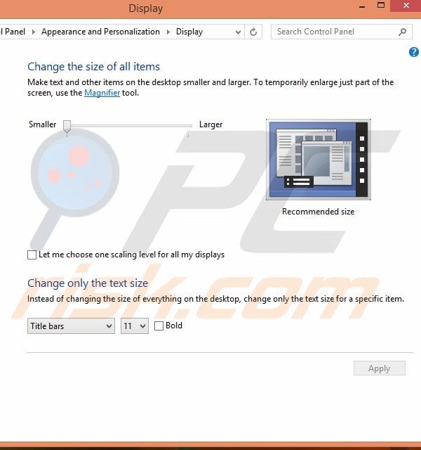 Personalize display step 3