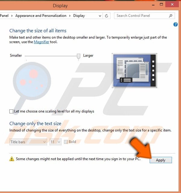 Personalize display step 4