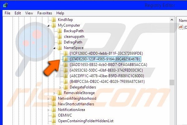 Remove Folder from my computer step 3
