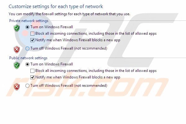 Turn off firewall step 6