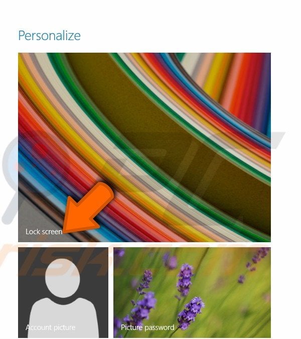 How to personalize lock screen background and profile picture in Windows 8.1 step 1