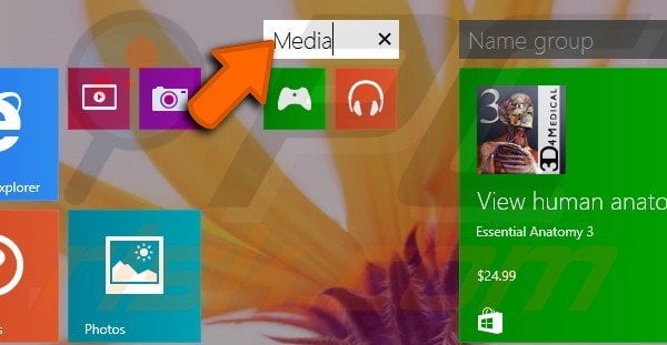 Creating app groups in Windows 8.1 step 7