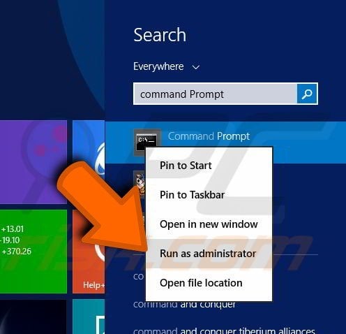 Searching for Command Prompt